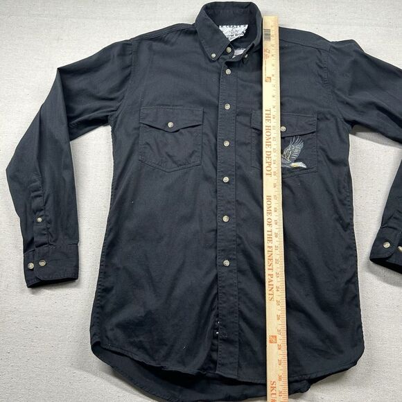 Crazy Cow Boy Shirt Mens M Western Eagle Native American Pearl Snap Embroidery - Picture 9 of 13